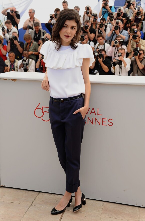 Audrey Tautou posant pour le photocall de Thérèse Desqueyroux durant le Festival de Cannes 2012