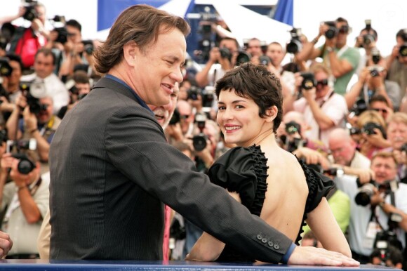 Tom Hanks et Audrey Tautou lors du photocall du film Da Vinci Code au Festival de Cannes 2006