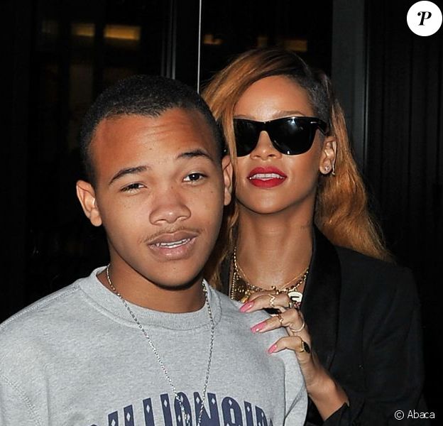 De nouveau célibataire, Rihanna retrouve le moral avec son petit frère, Rajad. New York, le 9 may 2013.