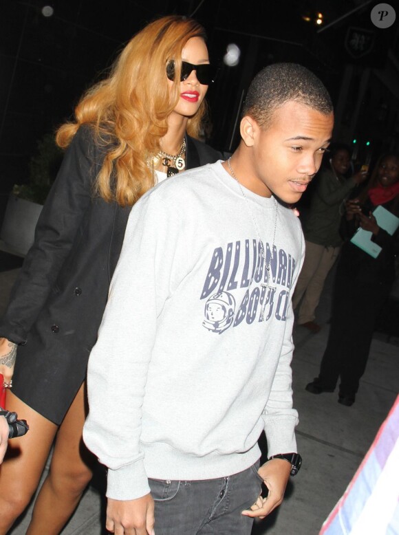 Rihanna et son petit frère Rajad de sortie à New York. Le 9 mai 2013.