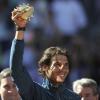 Rafael Nadal lors de son triomphe au Masters de Madrid le 12 mai 2013 en finale face à Stanislas Wawrinka