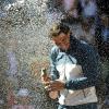Rafael Nadal sabre son champagne lors de son triomphe au Masters de Madrid le 12 mai 2013 en finale face à Stanislas Wawrinka