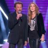 Céline Dion et Johnny Hallyday sur le plateau de l'émission Céline Dion, Le grand show sur France 2 en novembre 2012.