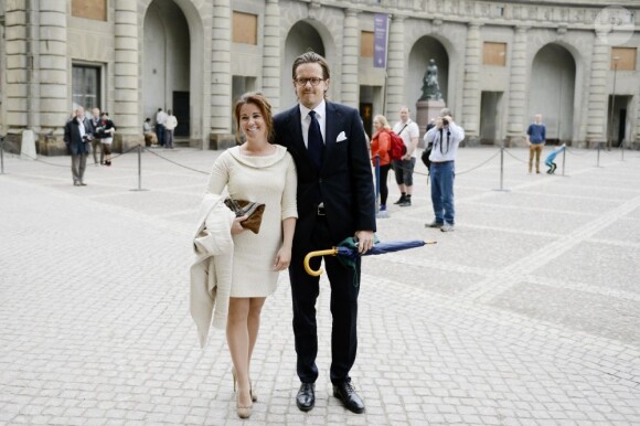 Emma Pernald et Tomas Jonson lors de la publication des bans du mariage de la princesse Madeleine de Suède et Chris O'Neill le 19 mai 2013