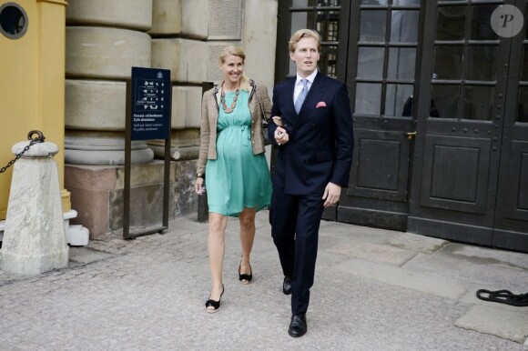 Anna et Richard Sylwander lors de la publication des bans du mariage de la princesse Madeleine de Suède et Chris O'Neill le 19 mai 2013