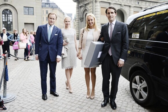 Louise Cronstedt, Jacob Cronstedt, Katarina von Horn et Robert von Horn lors de la publication des bans du mariage de la princesse Madeleine de Suède et Chris O'Neill le 19 mai 2013