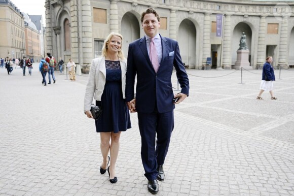 Natalie Werner et Dag Werner lors de la publication des bans du mariage de la princesse Madeleine de Suède et Chris O'Neill le 19 mai 2013