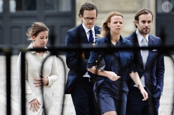 Emma Pernald et Thomas Jonsson lors de la publication des bans du mariage de la princesse Madeleine de Suède et Chris O'Neill le 19 mai 2013