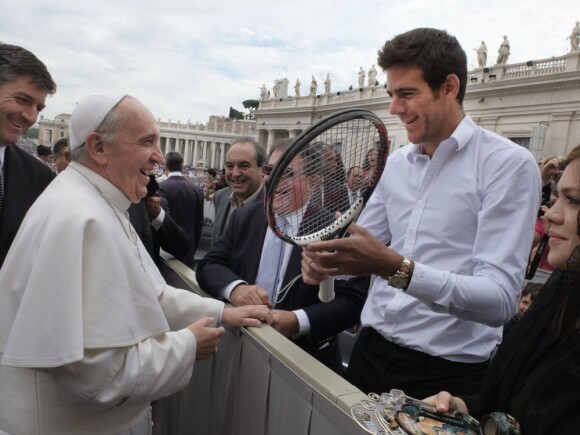 Le tennisman Juan Martin Del Potro rencontre le pape François au Vatican le 15 mai 2013.