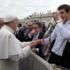 Juan Martin Del Potro rencontre le pape François au Vatican le 15 mai 2013.