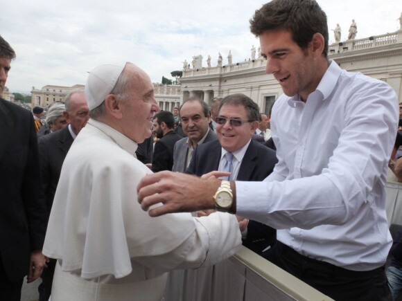 Juan Martin Del Potro avec le pape François au Vatican le 15 mai 2013.