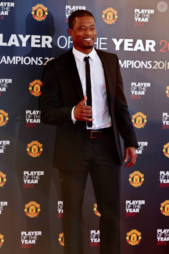 Patrice Evra lors de la soirée qui désignait le meilleur joueur de Manchester United pour la saison 2012-2013, le 15 mai 2013 à Manchester