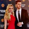 David de Gea et sa compagne lors de la soirée qui désignait le meilleur joueur de Manchester United pour la saison 2012-2013, le 15 mai 2013 à Manchester