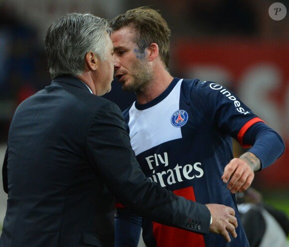 David Beckham était très ému le 18 mai 2013 au Parc des Princes pour ses adieux lors de PSG-Brest.