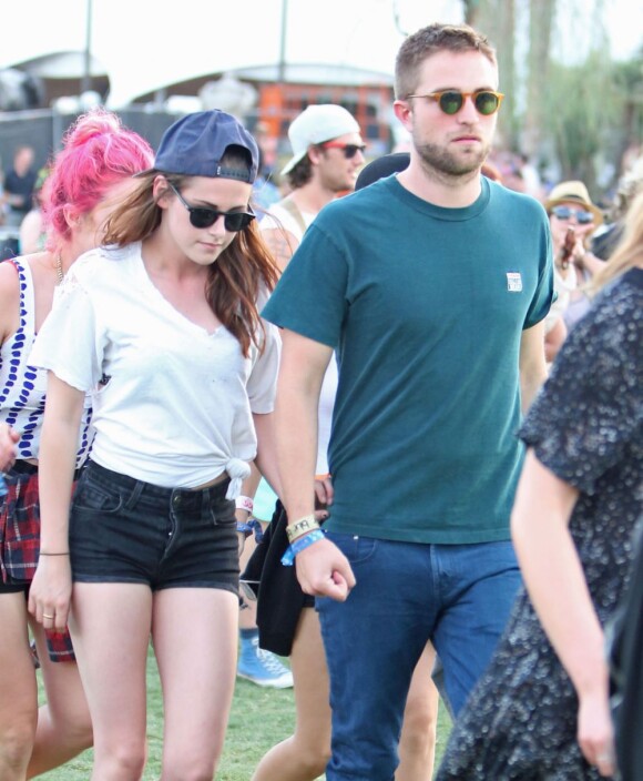 Robert Pattinson et Kristen Stewart au festival de musique de Coachella en Californie, à Indio, le 13 Avril 2013.