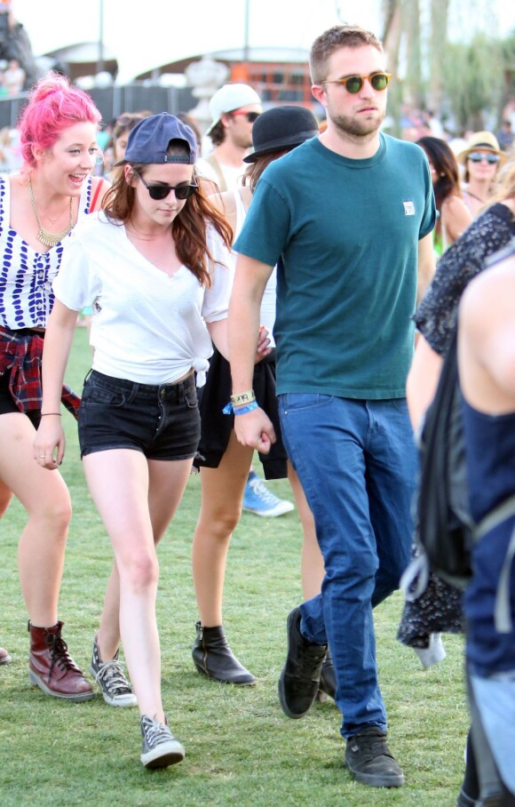 Robert Pattinson et Kristen Stewart au festival de musique de Coachella en Californie, à Indio, le 13 Avril 2013.