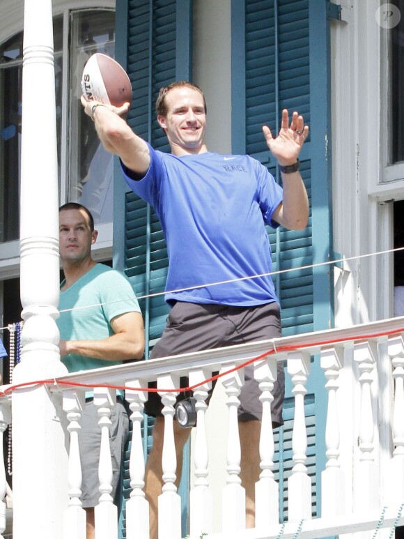 Exclusif - Matthew McConaughey et le footballeur américain Drew Brees lors d'un événement caritatif pour l'association de l'acteur, Just Keep Livin', à la Nouvelle-Orleans, le 17 mai 2013.