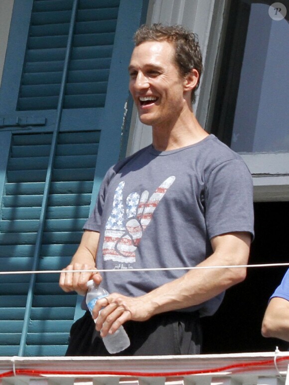 Exclusif - Matthew McConaughey et le footballeur américain Drew Brees lors d'un événement caritatif pour l'association de l'acteur, Just Keep Livin', à la Nouvelle-Orleans, le 17 mai 2013.