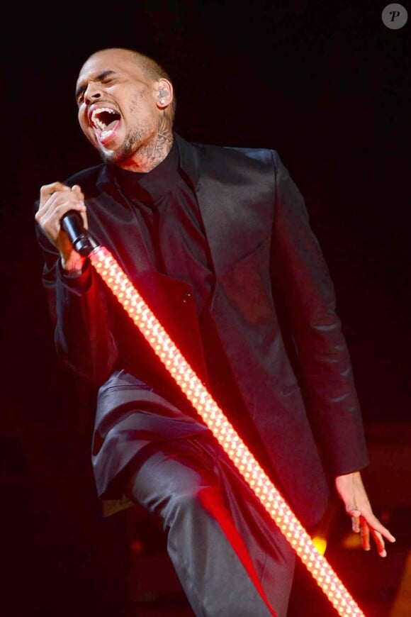 Chris Brown sur la scène du MGM Grand Garden Arena lors des Billboard Music Awards. Las Vegas, le 19 mai 2013.