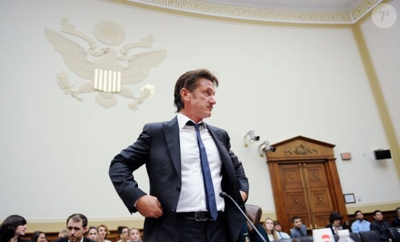 L'acteur Sean Penn est intervenu devant un comité sur les droits de l'homme au Congrès américain pour la cause de Jacob Ostreicher, à Washington le 20 mai 2013.