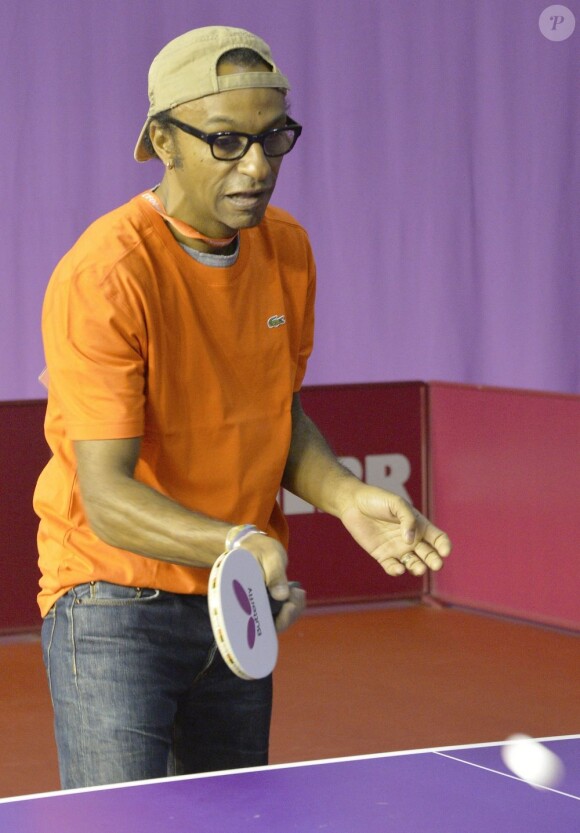 Manu Katché lors du tournoi Ping Star à l'occasion du mondial de tennis de table à Bercy le 20 mai 2013 à Paris