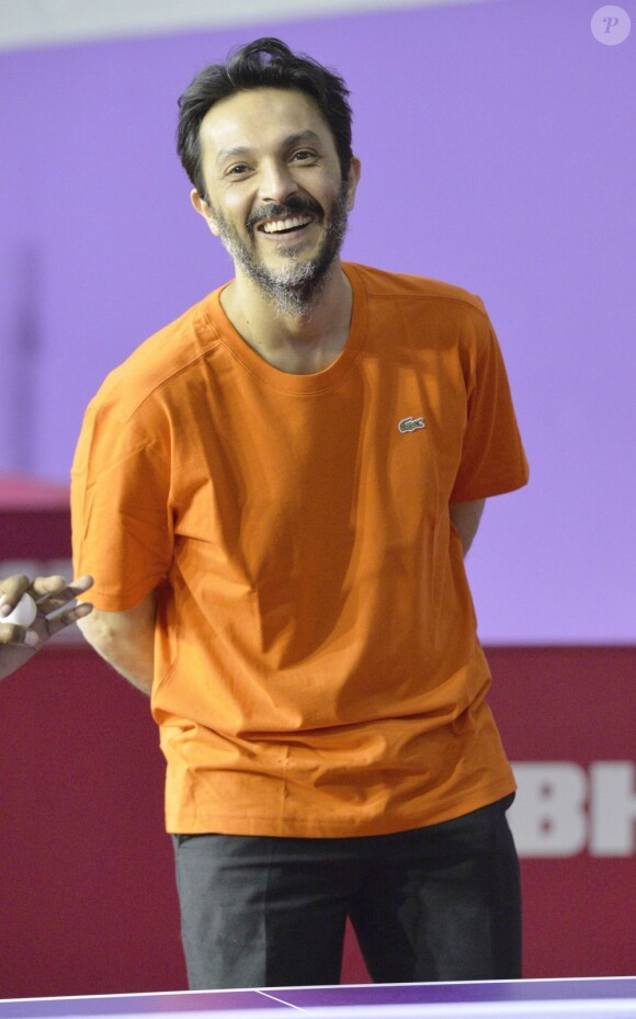 Olivier Sitruk lors du tournoi Ping Star à l'occasion du mondial de tennis de table à Bercy le 20 mai 2013 à Paris