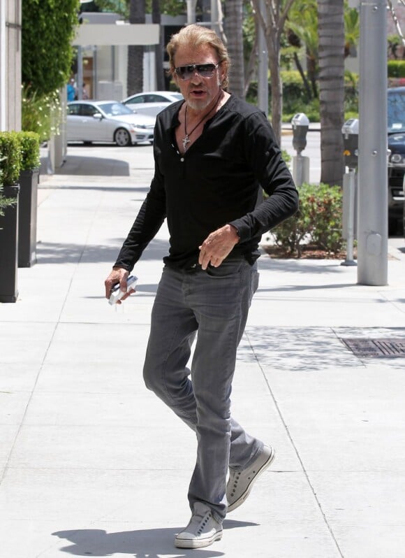 Exclusif - Johnny Hallyday à Beverly Hills, le 18 mai 2013.