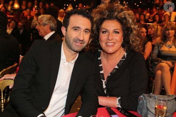 Mathieu Madenian et Marianne James lors de l'enregistrement de la 150e émission Le plus grand cabaret du monde, le 14 mai qui sera diffusée le 22 juin 2013
