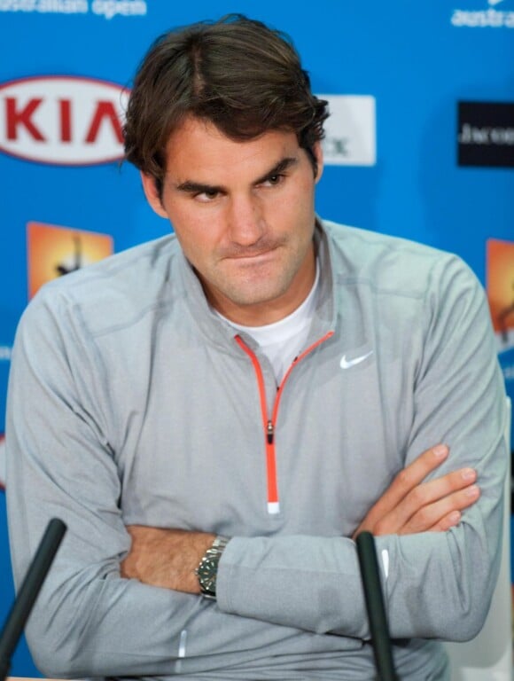 Roger Federer à Melbourne le 25 janvier 2013 avant l'Open d'Australie