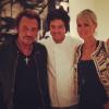 Avant de filer passer la nuit sur RTL, Johnny Hallyday et Laeticia ont dîné à l'Acajou, le restaurant de Jean Imbert, le 22 mai 2013 à Paris.
