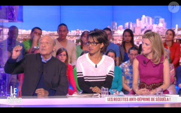 Jacques Séguéla, Audrey Pulvar et Elisabeth Bost sur le plateau du "Grand 8" sur D8, le lundi 27 mai 2013.