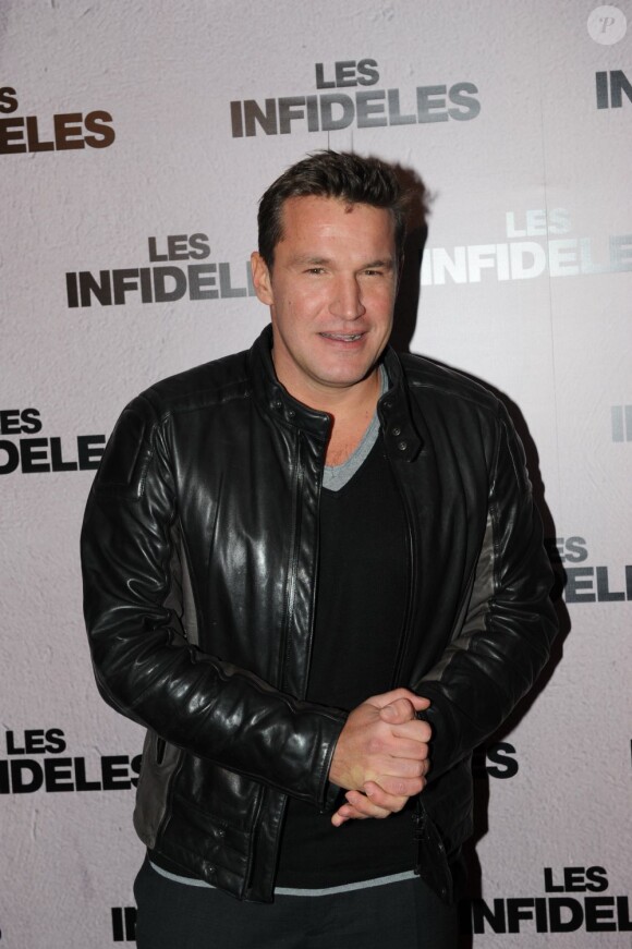 Benjamin Castaldi à l'avant-première du film Les Infidèles à Paris, le 14 février 2012.