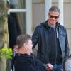 George Clooney et John Goodman en Allemagne pour le tournage de The Monuments Men le 21 mai 2013