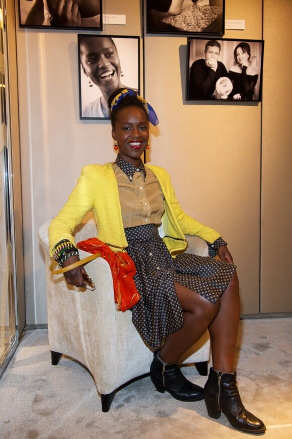 Fatou N'Diyae à l'exposition Ecris-moi des mots d'Amour, par Alejandra di Andia, photos de Ian Abela, à la boutique Montblanc, le 4 juin 2013.