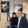 Chantal Thomass et son mari Michel Fabian à l'exposition Ecris-moi des mots d'Amour, par Alejandra di Andia, photos de Ian Abela, à la boutique Montblanc, le 4 juin 2013.