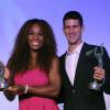 Serena Williams et Novak Djokovic lors du dîner des champions de l'ITF qui se déroulait au Pavillon d'Ermenonville à Paris le 4 juin 2013