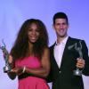 Serena Williams et Novak Djokovic lors du dîner des champions de l'ITF qui se déroulait au Pavillon d'Ermenonville à Paris le 4 juin 2013