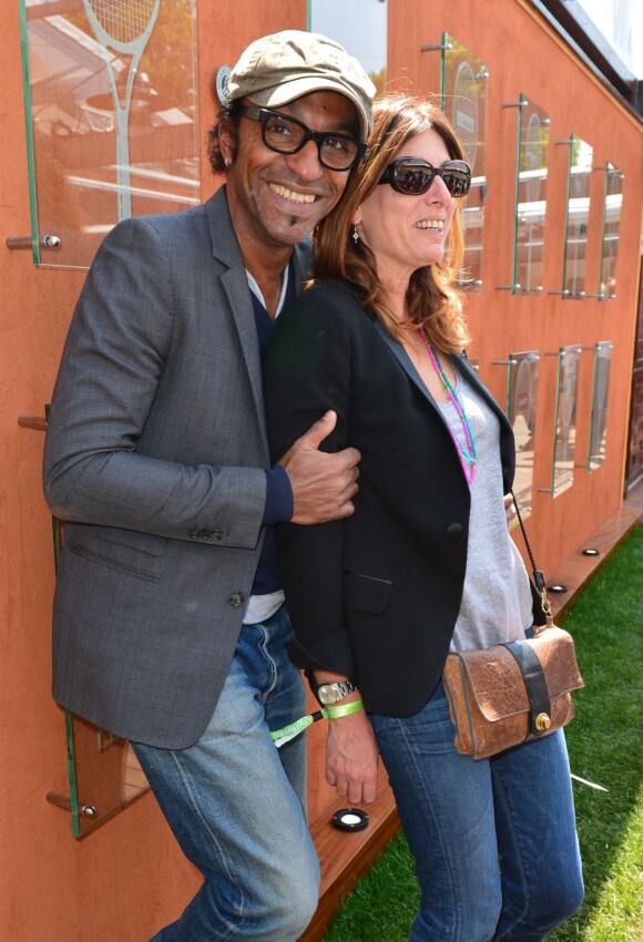 Manu Katché et son épouse Laurence au Village Roland-Garros lors de la 11e journée des internatinaux de France le 5 juin 2013