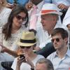 Patrick Poivre d'Arvor et une amie, Gaspard Ulliel et son amie lors du onzième jour des Internationaux de France à Roland-Garros, le 5 juin 2013