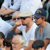 Leonardo Dicaprio, Lukas Haas et Nasser Al-Khelaïfi lors du onzième jour des Internationaux de France à Roland-Garros, le 5 juin 2013