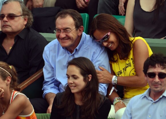 Jean-Pierre Pernaut et sa femme Nathalie Marquay lors du onzième jour des Internationaux de France à Roland-Garros, le 5 juin 2013