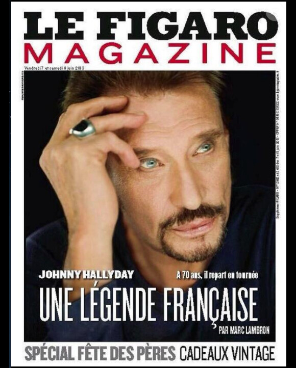 Johnny Hallyday en couverture du Figaro Magazine, en kiosques vendredi 7 juin 2013.