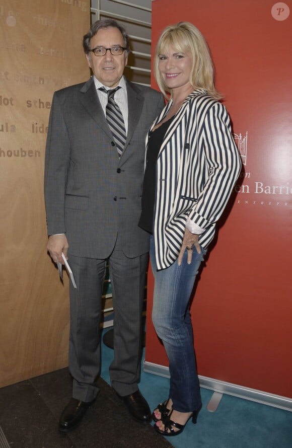 Nonce Paolini et sa femme Catherine Falgayrac lors de la remise du prix "théâtre" de la Fondation Diane & Lucien Barrière au Theatre du Rond-Point à Paris le 6 juin 2013