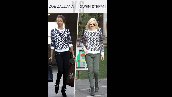 Match de look : Zoe Saldana vs Gwen Stefani, le sweat graphique