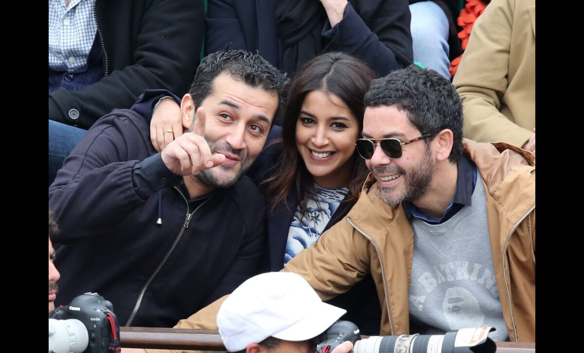 Photo Leïla Bekhti, son frère et Manu Payet finale opposant Rafael Nadal à David Ferrer au Photo Leïla Bekhti, son frère et Manu Payet finale opposant Rafael Nadal à David Ferrer au