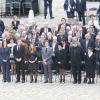 Gilberte Mauroy et sa famille lors de l'hommage de la Nation à Pierre Mauroy, le 11 juin 2013 aux Invalides à Paris