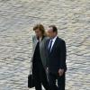 Francois Hollande et Valérie Trierweiler lors de l'hommage de la Nation à Pierre Mauroy, le 11 juin 2013 aux Invalides à Paris