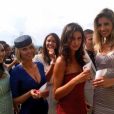 Les Miss Malika Ménard, Alexandra Rosenfeld, Valérie Bègue et Sylvie Tellier lors du mariage de Rachel Legrain-Trapani et Aurélien Capoué le 8 juin 2013