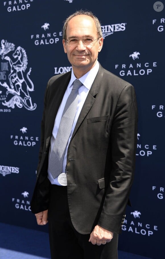 Eric Woerth au Prix de Diane Longines à l'hippodrome de Chantilly, le 16 juin 2013.