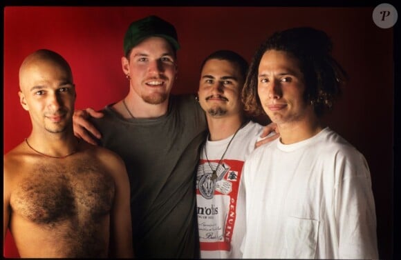 Zack De La Rocha, Tim Commerford, Brad Wilk et Tom Morello du groupe Rage Against The Machine à Brielpoort le 6 juin 1993.